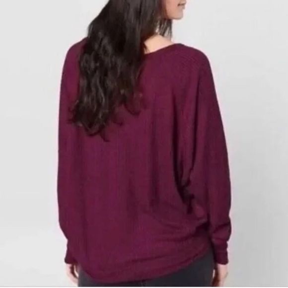 Free People Santa Clara Thermal Knit Top oversized V Neck Dolman Women’s Sz XS - Picture 4 of 16